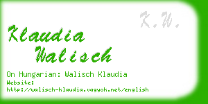 klaudia walisch business card